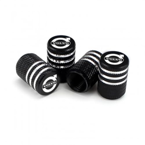 ZGCYK Auto Ventilkappen für Volvo C40 S60 S60L S90 XC Classic XC40 XC60 XC70 XC90 Autoreifen Ventilkappen Reifenventilkappen Tyre Valve Caps Zubehör,Blackstyle