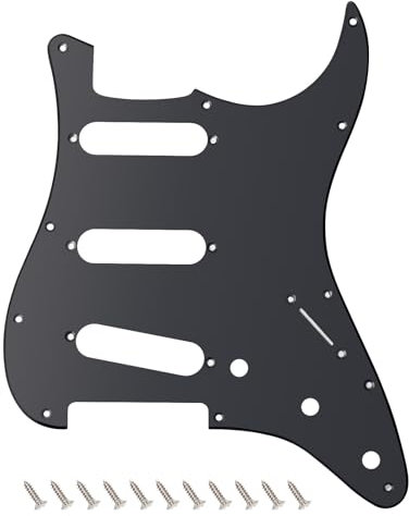 Banworks 1-lagiges Strat SSS Schlagbrett, 11-Loch E-Gitarren-Schlagbrett, Schlagplatte für USA/Mexican Modern Style Standard Stratocaster ST JT/HB-01, Mattschwarz
