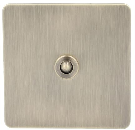 Kippschalter, 1 Gang, 2 Wege, Antik-Bronze-Textur, Edelstahl-Panel, Netzschalter AC250V für Zuhause