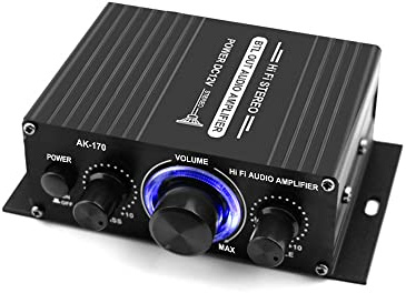 SHUAIGUO AK170 12 V Mini o Endverstärker Digital o Receiver AMP Zweikanal 20 Watt + 20 Watt Bass Höhen Lautstärkeregler für den Heimgebrauch