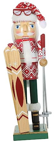 TOPBATHY Marionnette de Ski de Noël décor de noël Casse-Noisettes Casse-Noix d'action de grâces Noel Personnages de Noel décor modèle père noël décor de marionnettes Bois