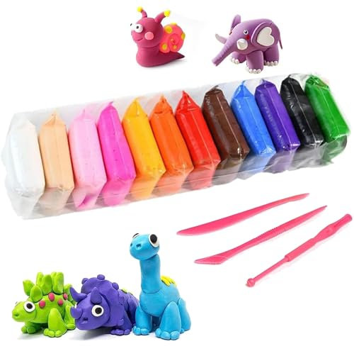 12 colores de arcilla polimérica para modelar para niños de 3 a 4 y 5 años. Plastilina para niños, arcilla de modelar sin hornear, pasta moldeable, para niños, arcilla, juguetes para niños