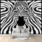 Papier Peint de Photo Animal Imprimé Zèbre Noir Et Blanc 250x175 cm Papier Peint Panoramique Papier Peint intissé Murale Pour Chambre De Fille, Garçon, Chambre De Bébé Salon Chambre Décor