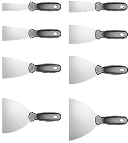 CTRSM Schaber, Füllmesser, Spachtel, 8-teiliges Set Kitt Trockenbau, Tapezierschaber, Maler Werkzeug