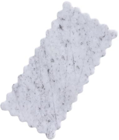 Natural Marble Scalloped Tray, 12 x 6 Serving Board, Scallop Stone Marble Tray to Home Bathroom Vanity Countertop Decor, Kitchen Cutting Board for Cheese Display(Carrara White)