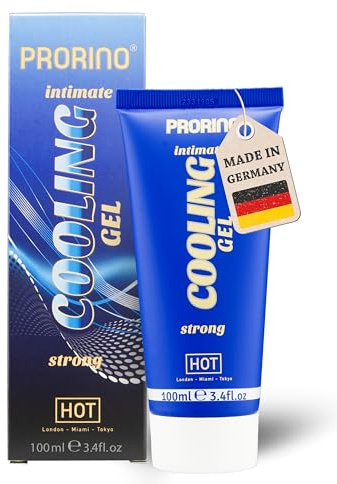 PRORINO Cooling Gel Strong 100ml I Wasserbasiertes Intimgel mit Menthol I Schnell einziehend & ohne Rückstände I Latex-kompatibel, hoch ergiebig & leicht abwaschbar