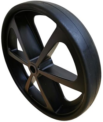 Pannensicheres Rad 400 mm Thermoplastischer Gummi Schubkarre Ersatzrad Slipwagen, Gleitlagerbohrung 20mm (W7/1/400/1/PPS/TPRS/L/55-Shore), schwarze Felge, schwarzer Gummi, Tragkraft 300Kg.