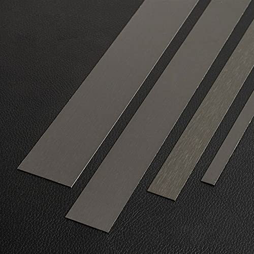 Moulure métallique ultra fine en acier inoxydable brossé à décoller et à coller, flexible, 2,4 m, pour bordures murales décoratives, largeur 4 cm