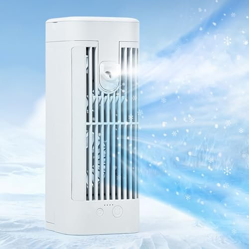 Portable Air Cooler, Mini Air Conditioner Desk Fan with Water Tank,Humidifier Air Misting Fan for Home, Office,Kitchen 3 Speeds