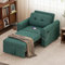 Luxstein 3-in-1 Schlafsessel Sofa Bett mit USB und Typ-C, Klappbares Einzelsofa mit weichem Kissen, Aufbewahrungstaschen und Verstellbarer Rückenlehne, Lammfell Sofa Bed Chair 84 * 190cm, Grün