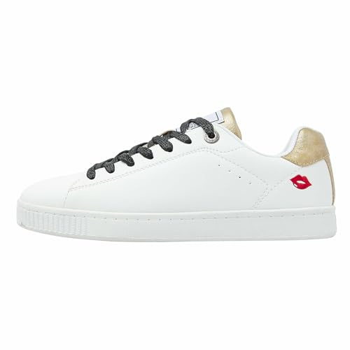 British Knights Women's Mist Sneaker, White Gold Lips, 7.5 UK