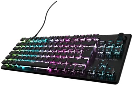 Turtle Beach Vulcan II TKL mechanische RGB-Gaming-Tastatur DE Layout | Schwarz, mechanische Titan Switch PC-Gaming-Tastatur mit AIMO RGB-Beleuchtung und eloxierter Aluminium-Abdeckplatte