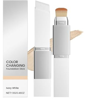 Celyana Color Changing Foundation Stick mit Bürste, Cover Cream Korean Make Up, Feuchtigkeitsspendende Grundierung mit Mittlerer bis Voller Deckkraft, Geeignet für Alle Hauttypen (Elfenbein)