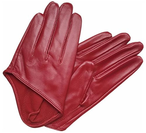 Heavyoff Damen Leder Handschuhe Halbe Handfläche Kurz Ungefüttert Lederhandschuhe