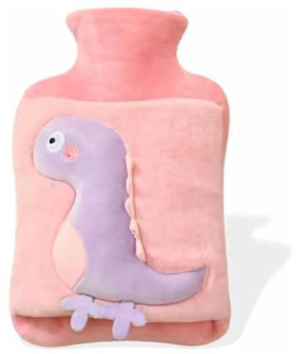 Dinosaur Plush Hot Water Bottle with Cover,Dinosaur Plush Hot Water Bag,2000ML,Neck Back Shoulder Warmer,Hot & Cold Massaging,Cute Animal Winter Cosy Gifts for Adults and Kids