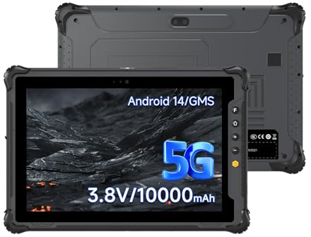 Tablette robuste M105Q, tablette Android 14 de 10,1 avec lecteur de codes-barres, 8 Go + 128 Go, Core QCM6490, étanche IP65, batterie 10 000 mAh, ordinateur de travail industriel extérieur avec
