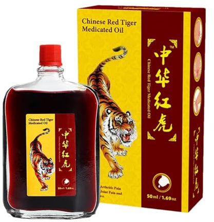 medicinal del tigre chino, activo de tigre rojo para la relajación muscular, de masaje para aliviar el dolor, para esguinces, lesiones de tobillo, cadera y piernas, 50 ml