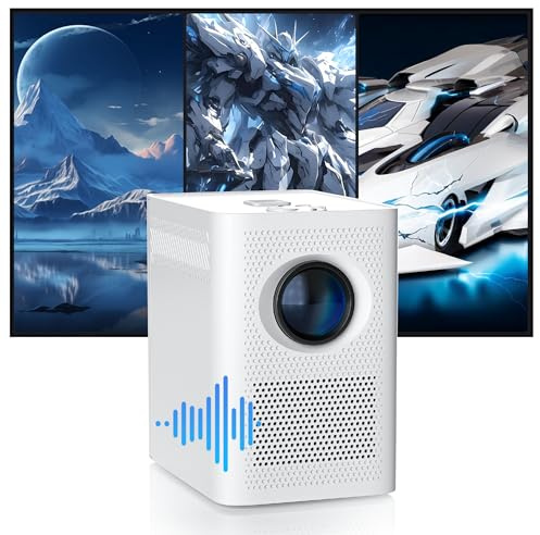S30 Portable Projector for Bedroom,1280 * 720P Mini Projector with Built-in Speaker,2.4G WiFi,Android 7.1,180 ANSI,Movie Projectors for Home Theater,Smart Projectors for Indoor/Outdoor (White)