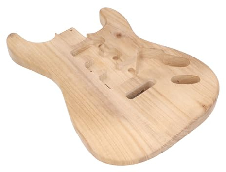 Hamwesh E-Gitarren-Korpus, Paulownia-Holz, Unlackiert, Leicht, Vorgebohrter Korpus für SSH-Stil, DIY-Gitarrenbausatz mit Glatter -Oberfläche für den Individuellen Gitarrenbau