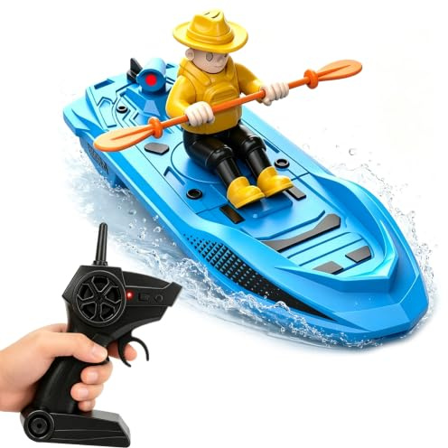 FIRE BULL Ferngesteuertes Boot, 2.4GHz RC Rennboot Hochgeschwindigkeit, Elektro Yacht Modell, Wiederaufladbares Wasserspielzeug Pool See