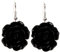 Bluebubble ENGLISH ROSE 22mm Midnight Black Carved Rose DANGLE Earrings on Gift Card