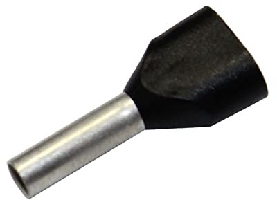 Lumonic 100 x 1,5mm² TWIN Aderendhülsen isoliert schwarz I Die Länge der Zwillingsaderendhülse für 2 Leitungen beträgt 8mm I Verzinnt zum Schutz gegen Korrosion