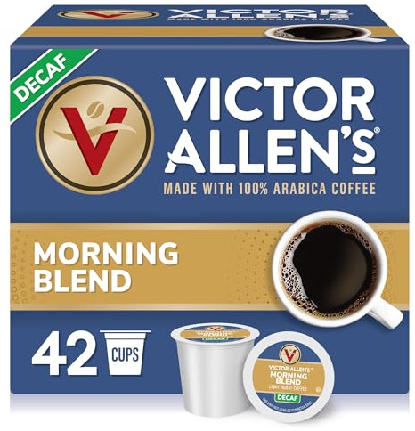 Victor Allen 's Café décaféiné Morning Blend, torréfaction légère, 42 dosettes de café à portion unique pour cafetières Keurig K-Cup