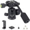 Tripod Ball Head with Handle, D30 All Metal CNC Panoramic Monopod Ball Head Camera Mount with 2 1/4 Quick Release Plates, Max Load 22lbs/10kg, Compatible with DSLR, Camcorder, Telescope, etc.