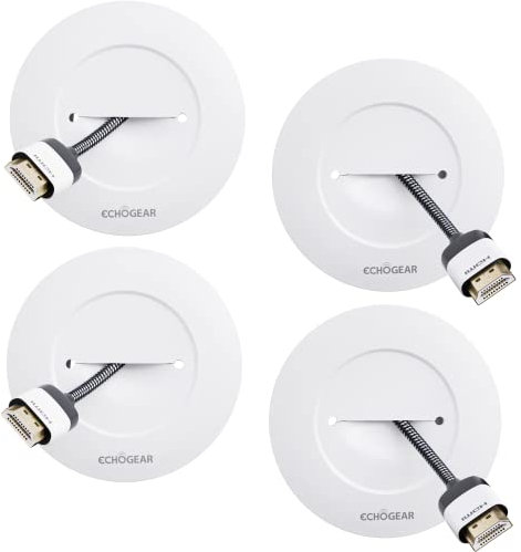 Echogear Kit De Gestion De Câbles pour TV Montée sur Support Mural TV - Goulottes Cache-Câble Facile à Installer pour Fils Electrique Basse Tension - Paire, Blanc