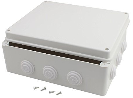 Abzweigdose, IP65, Wasser- und Staubdicht, Grau, Kunststoff, Gummi, 300 x 250 x 120 mm, Lieferung: 1 x Dose, Schrauben, Gummiösen