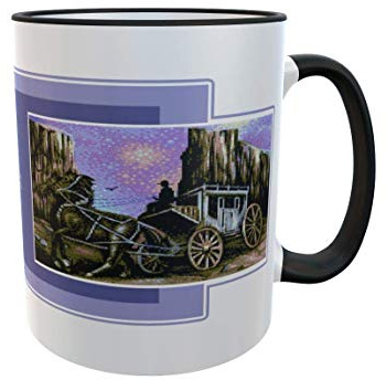 Fördeblau Commodore 64 Inspiriertes Wild-West-Motiv Kaffeetasse | Retro 8-Bit Pixel-Art | 330ml Keramikbecher | Perfekt für Vintage Spiel-Enthusiasten | Spülmaschinenfest
