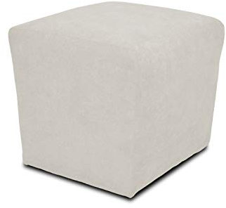 DOMO. collection Polsterhocker Bob, Sitzhocker, Sitzwürfel, Fußhocker, 46 x 46 x 43 cm (BxTxH), Webstoff in beige