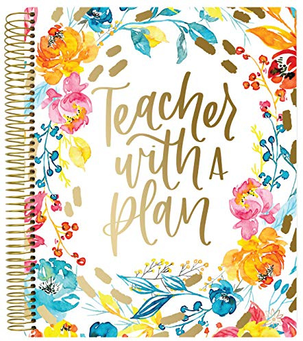 bloom daily planners Undatierter Lehrerkalender mit mattiertem Schutzdeckel, 22,9 x 27,9 cm, Lehrerplaner mit Planer