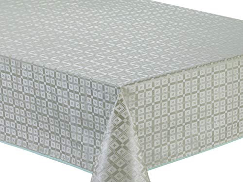 Home Direct Embossed Rectangular Oilcloth PVC Wipe Clean Tablecloth Table Cover 140cm x 180cm 55x70 Sage Green