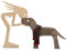 KINGNOW Holzskulptur für Mädchen und Hund, geschnitzte Holzfiguren, Schreibtischdekoration, Heimakzente, Haustierliebhaber, Geschenke (große Größe)