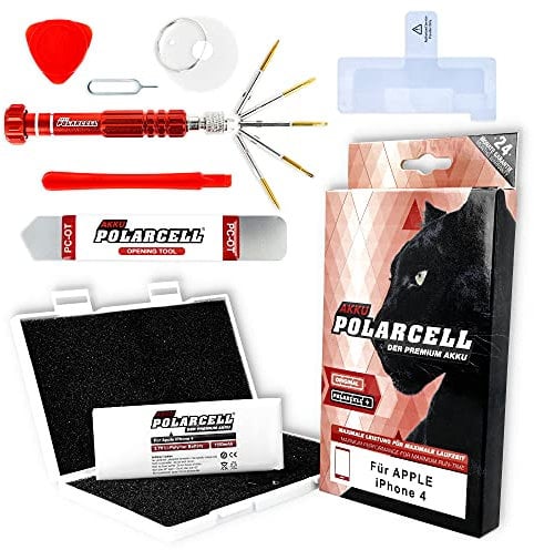 PolarCell Batería para Apple iPhone 4 | 4G Incluye Juego de Herramientas | 1550mAh Fuerte batería de Repuesto | 10% más de Capacidad Que la batería Original | Celdas de Calidad A+
