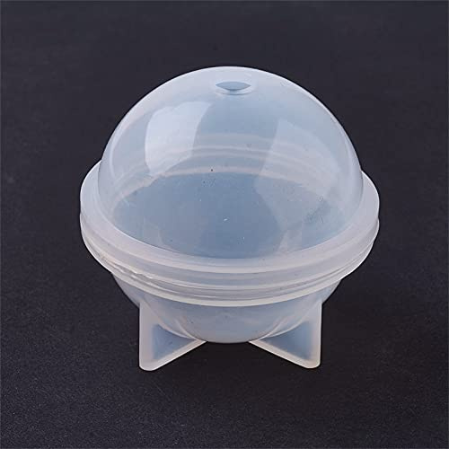 Boutigem Lot de 5 moules en silicone en forme de sphères de 50 mm pour fabrication de colliers, bracelets, bijoux, pendentifs, bougies, savons faits maison, bombes de bain