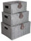 Innoteck Essentials Wicker Woven Storage Baskets Hamper Box with Lid Set of 3 - Decorative Kitchen Bathroom Hamper - Portable Basket with Handle - Ideal for Home/Office & Gifts Hamper (Grey)
