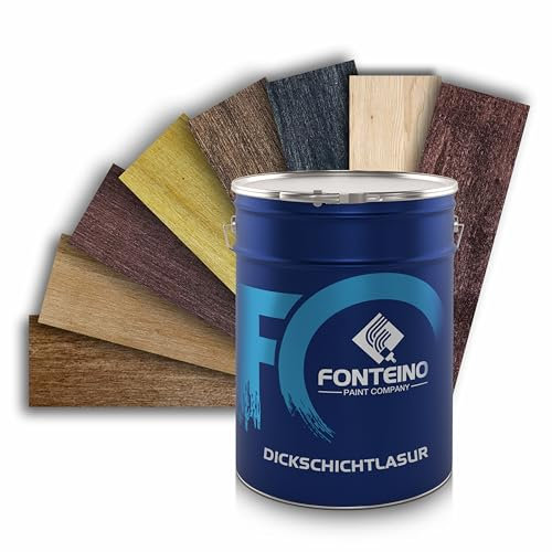 Fonteino Dickschichtlasur Holzlasur 2in1 Holzschutz Dauerschutz Lasur - Fluss Eiche 2,5L