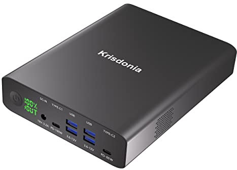 Krisdonia Batterie Externe Charge Rapide USB C 100W, Power Bank 64000mAh, 2 Ports USB-C PD3.0, 4 Ports USB-A QC3.0 Batterie Portable Compatible avec Macbook, iPhone, Samsung Galaxy, iPad et Plus