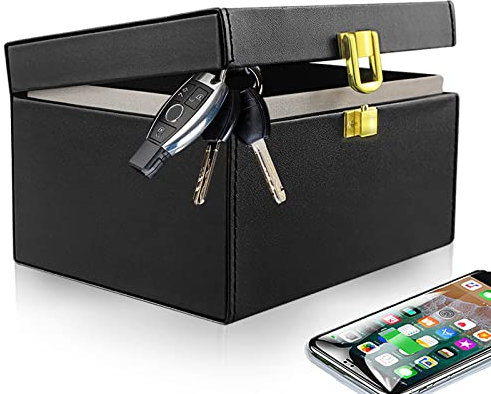 Faraday Box Autoschlüssel Signal Abschirmbox Leder Faraday Tasche Fob Telefonkarten Keyless Zugang Diebstahlschutz & RFID Signalblocker Faraday Schlüssel Käfig(Einzelschloss-9,5 * 16 * 12,3 cm)