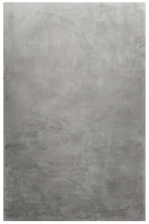 Homie Living Kuscheliger & Flauschiger Hochflor- Teppich für Wohnzimmer, Kinderzimmer, Schlafzimmer mit Kaninchenfell- Haptik - VITA (80 x 150 cm, grau)