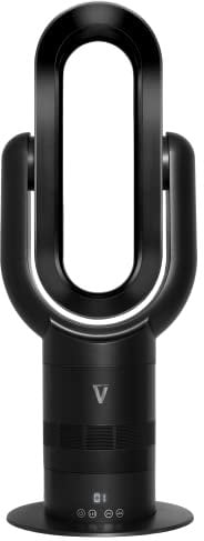 Vortex Air Fan Heater Hot + Cool - Oscillating Tower Heater with Bladeless Fans Hot and Cold Technology - Bladeless Fan Heater, Space Heater Tower Fan - 1,650W, 10 Speed Settings (Black Graphite)