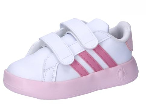 adidas Grand Court 2.0 Shoes Kids, Scarpe da Tennis Unisex - Bambini e ragazzi, Cloud White Bliss Pink Clear Pink, 22 EU