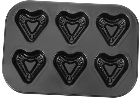 6 Mini Paper Cups Non Stick Baking Sheet Mini Muffins Heart Shaped Cupcake Pan Heart Cupcake Tray Heart Muffin Tin Baking Tools Cupcake Maker Baking Pan Bakeware Pastry Nonstick