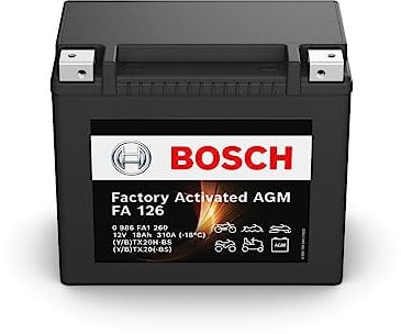 Bosch FA126 - Batterie moto AGM - 12V 310A 18Ah - Adaptée aux motos, mobilettes, enduros, scooters, quads, jet skis - Compatible M6024, BTX20H-BS, BTX20-BS, BTX20
