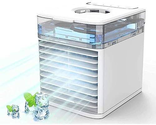 Clim Portative, Avec 7 Couleurs Led LumièRes Clim Portative Voiture, Faible Consommation D'éNergie Mini Climatiseur Portatif, Pour De Bureau à Domicile