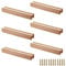 6 Piezas Tirador Madera, Tiradores de Madera para Armario con Tornillos, Distancia Entre Agujeros 64 mm, para Armarios, Baños, Oficinas y Cocinas