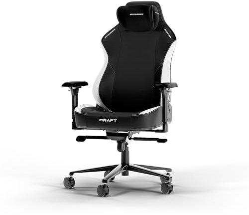 DXRacer CRAFT XL Schwarz & Weiß EPU Leder das Orginal Gaming Stuhl