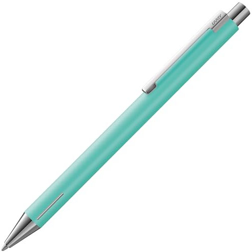Lamy econ lagoon matt Kugelschreiber - funktionaler Kuli mit Gehäuse aus Edelstahl - mit markantem gebogenen Clip & innovativer Griffzone - inkl. Großraummine M 16 in Strichbreite M in schwarz